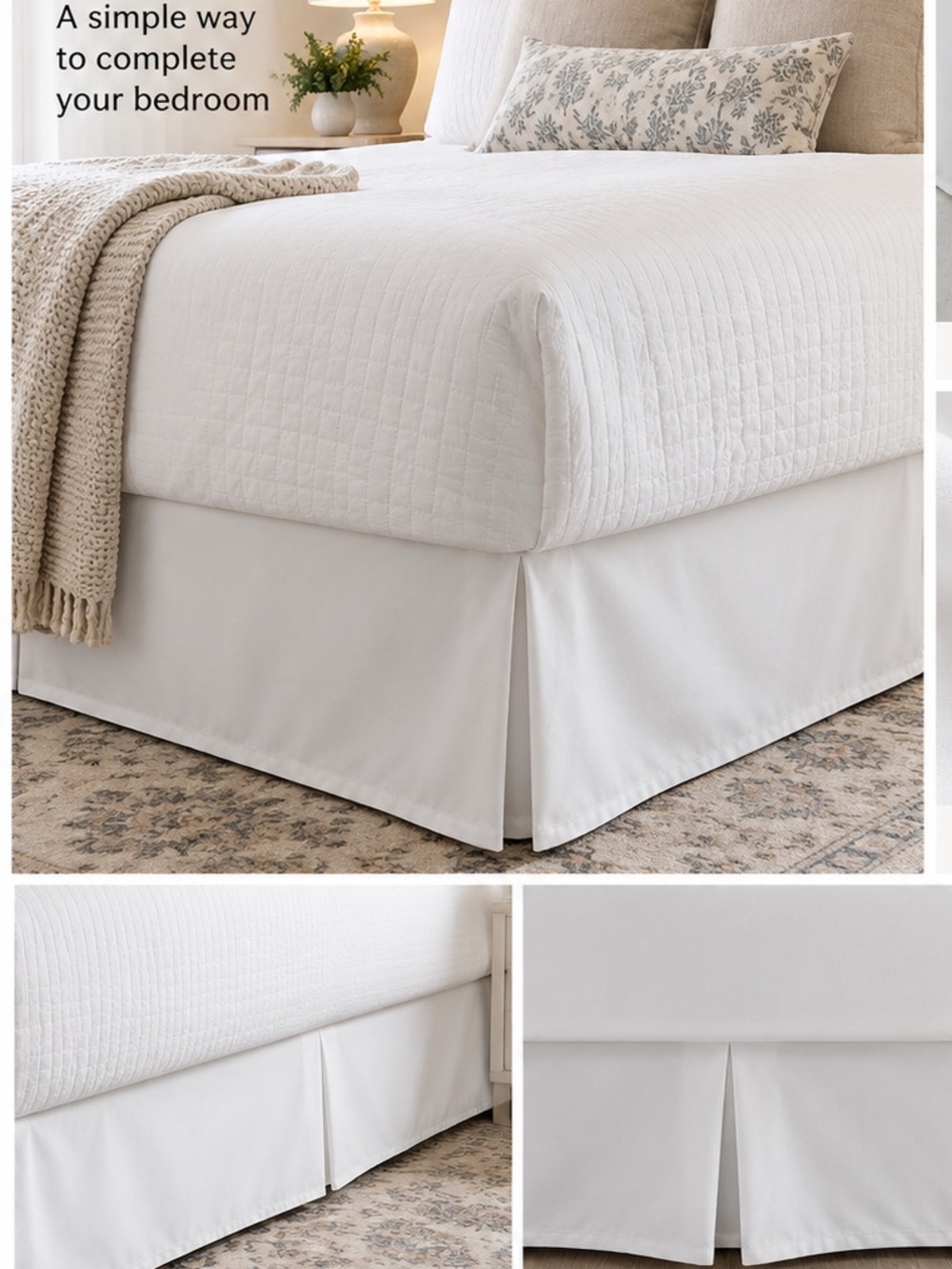Charter Club Damask Collection King Bed Skirt White New in package
